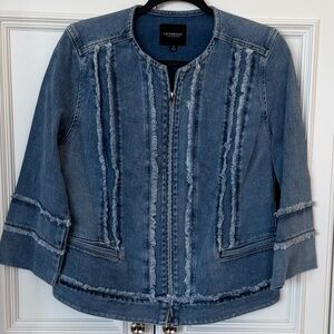 👖 Liverpool Los Angeles Frayed Denim Jacket – Size Medium – NWT